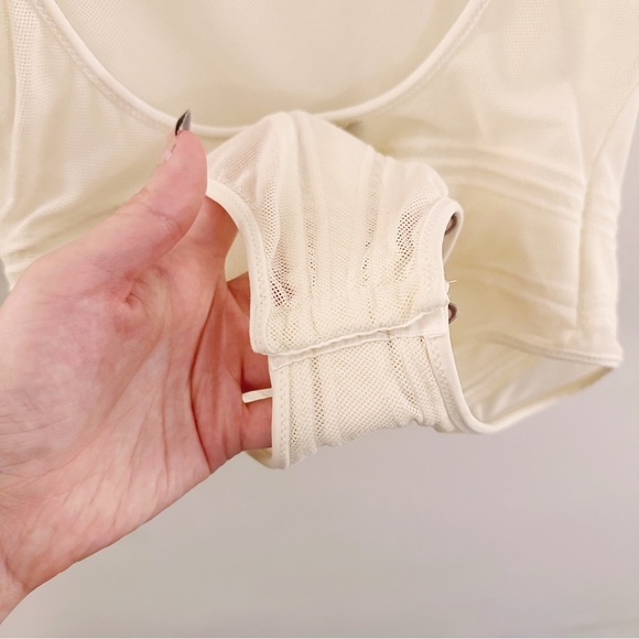 Vintage Mila Schon Bodysuit Mesh White One Piece 80s - Picture 4 of 5